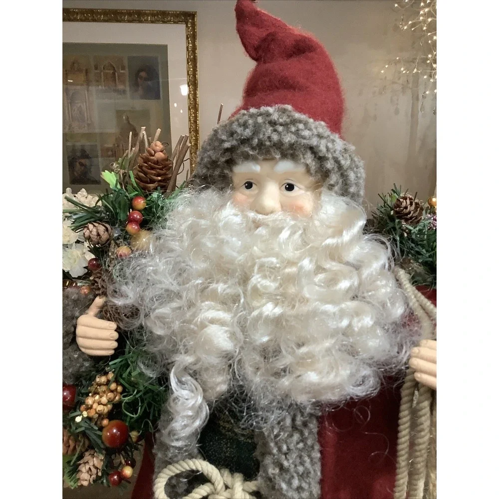 Woodland Christmas Santa Tree Topper Tabletop Figurine 19